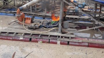 Tegas…. 32 Rakit Dompeng Dimusnahkan Polsek Kuantan Tengah