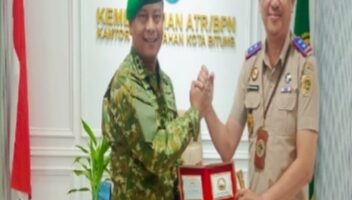 Dukung Pelayanan Publik, Dandodik Kunjungi Kepala BPN Kota Bitung