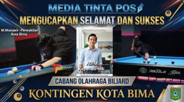 KAPERWIL TINTA POS NTB ADIM DUKUNG PENUH PERJUANGAN ATLET BILIARD M. MUNAWIR