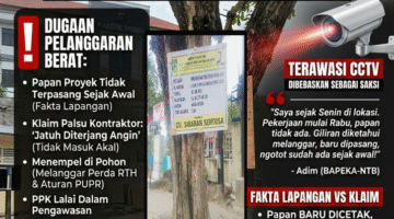 Proyek Rp344 Juta Tanpa Papan, Lalu Ditempel di Pohon — BAPEKA-NTB: Itu Melanggar Semua Aturan.Di Sorot Pinjam Perusahaan